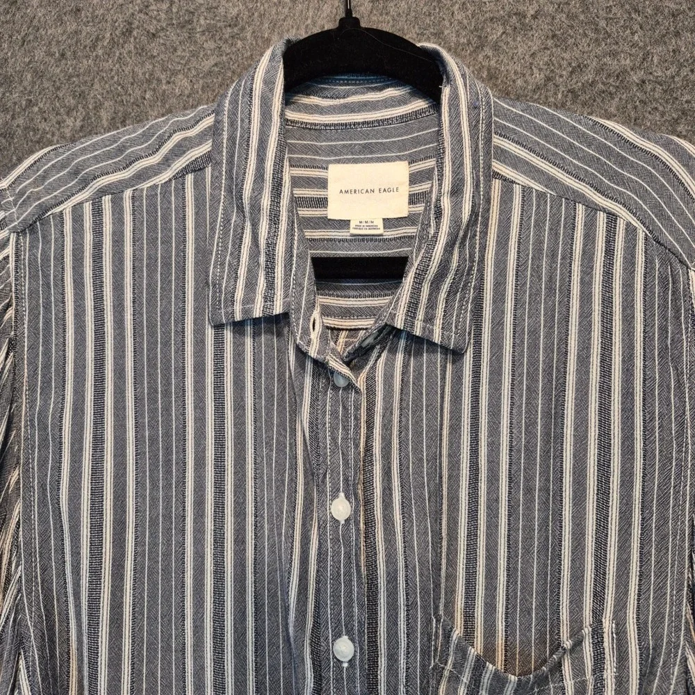 American Eagle Outfitters Striped Med Top With Tie Front Detail Coastal Cottage
